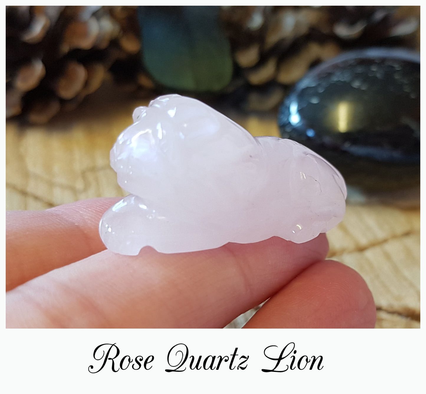 Rose Quartz Lion Carve