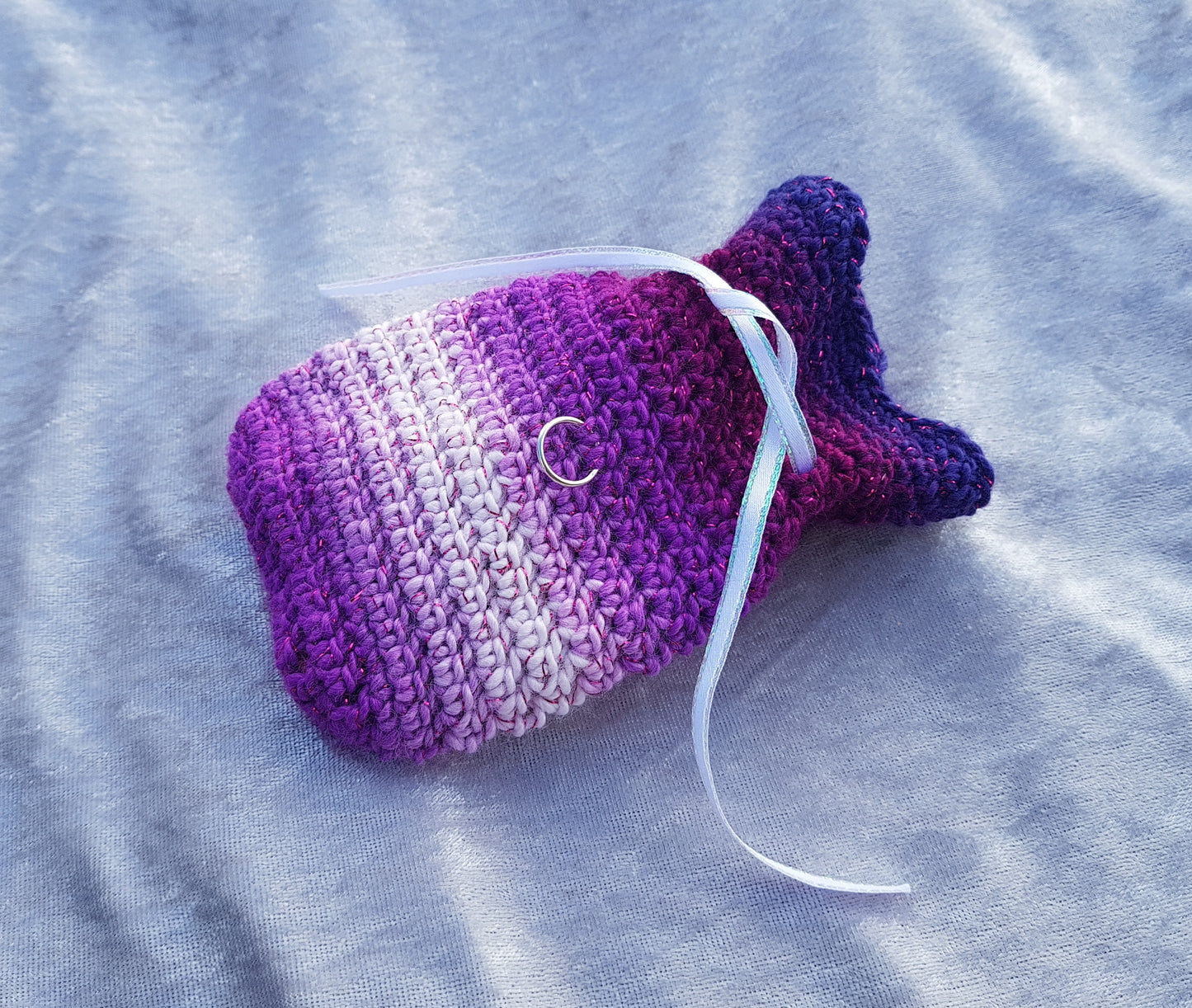 Spell Bag - Blues and Purples - Communication - Hand Crochet