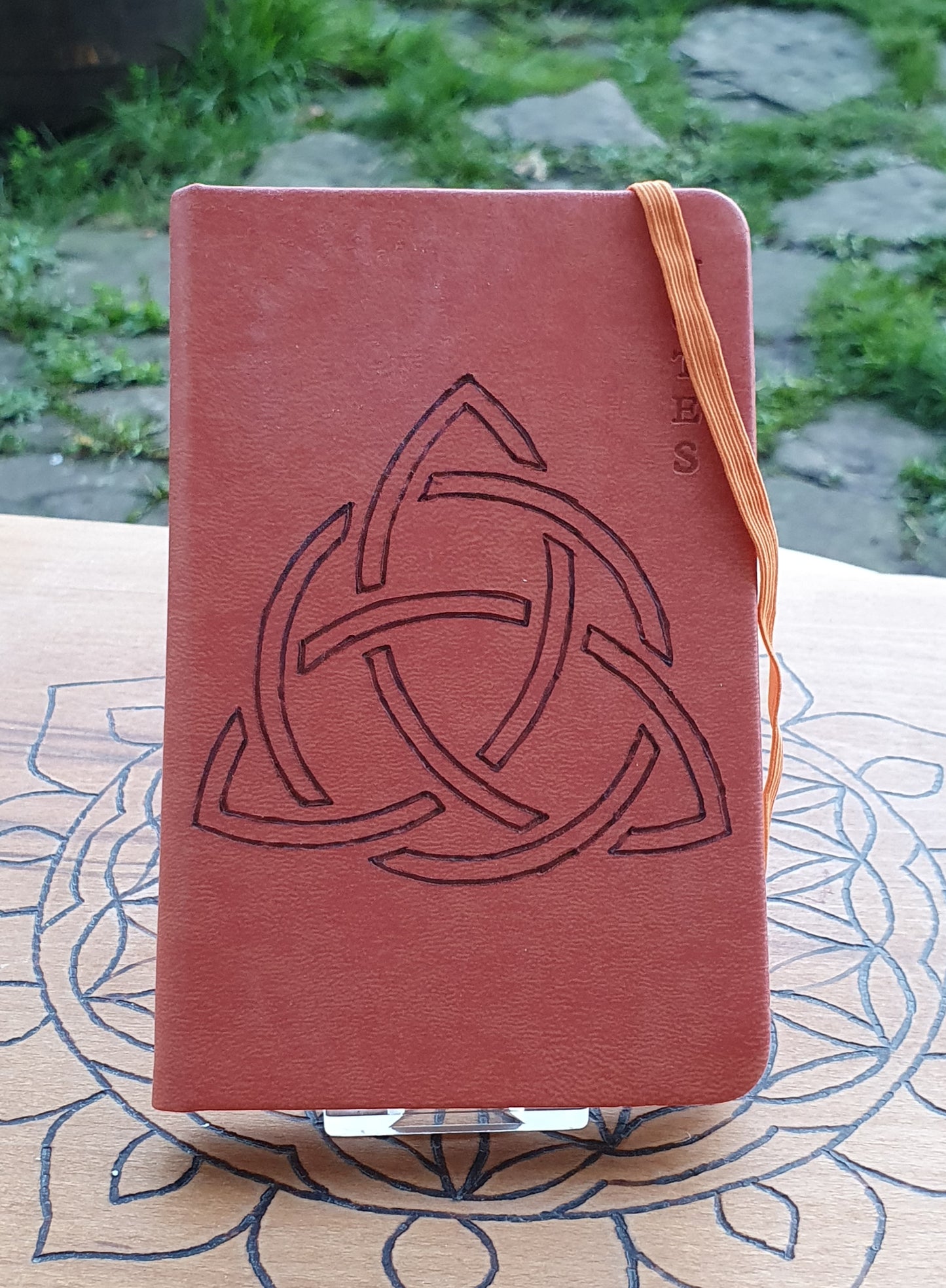 Triquetra design A6 Noted book ~ Hand Pyrographed