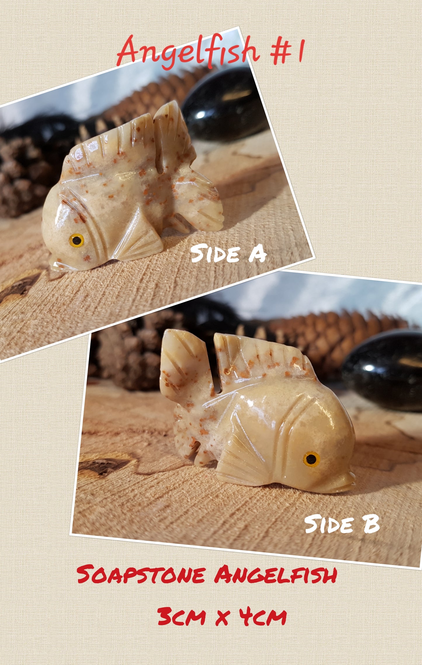 Carved Soapstone Angelfish