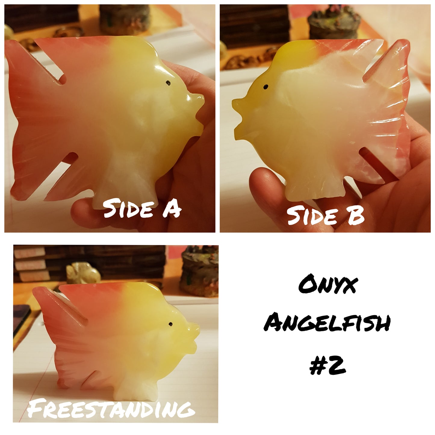 Carved Onyx Angelfish