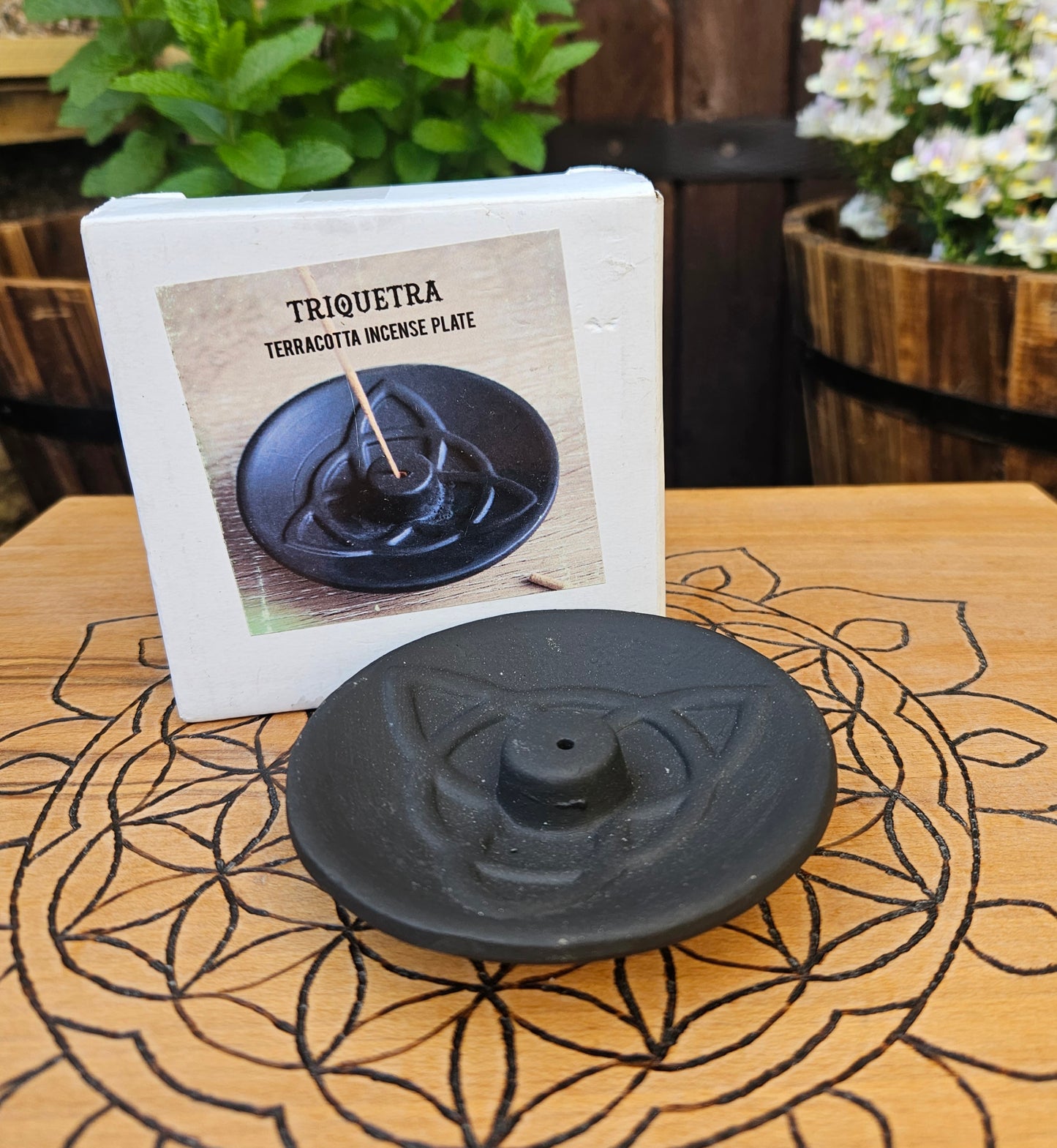 #bs049 Terracotta Triquetra Incense Holder