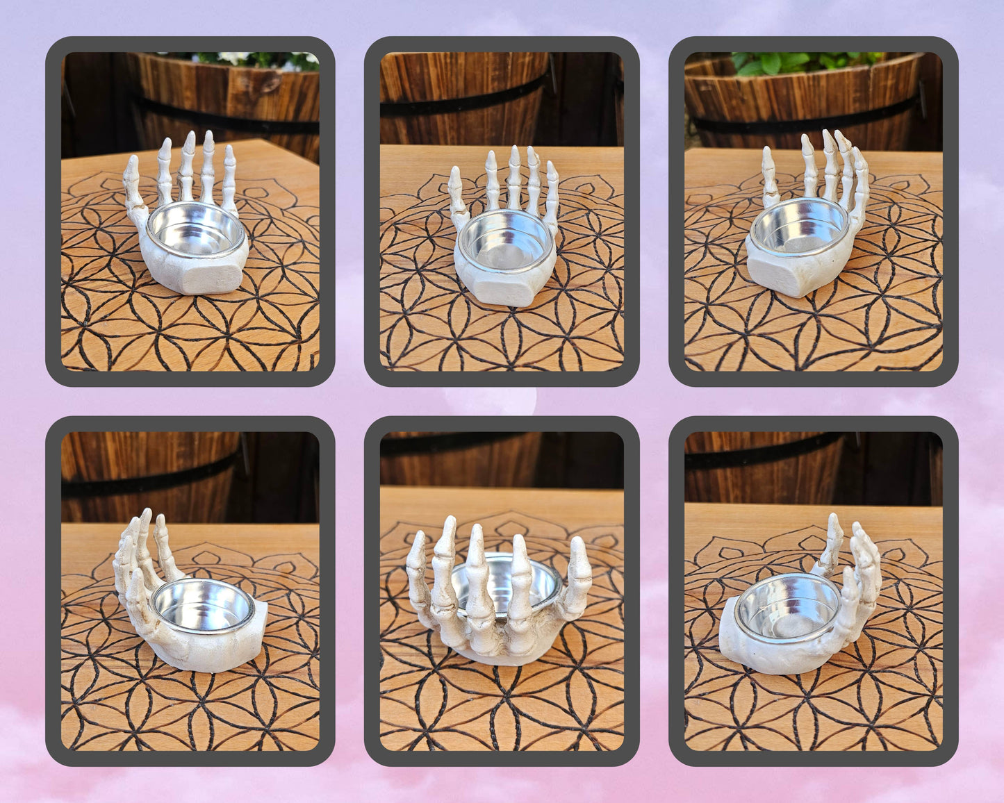 #BS057 Skeletal Hand Tealight / Resin Holder