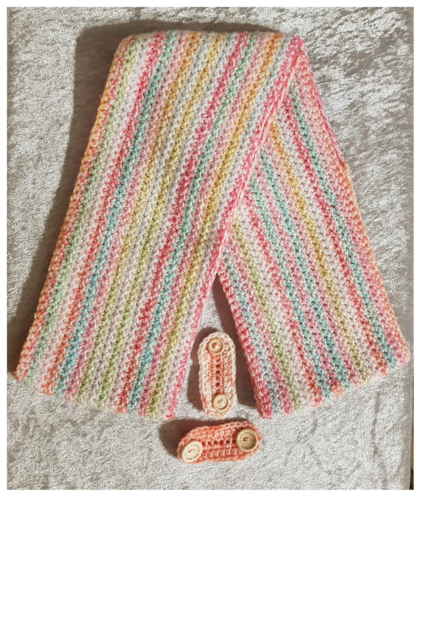 Infinity Scarf - Pastel Rainbow - Hand Crochet