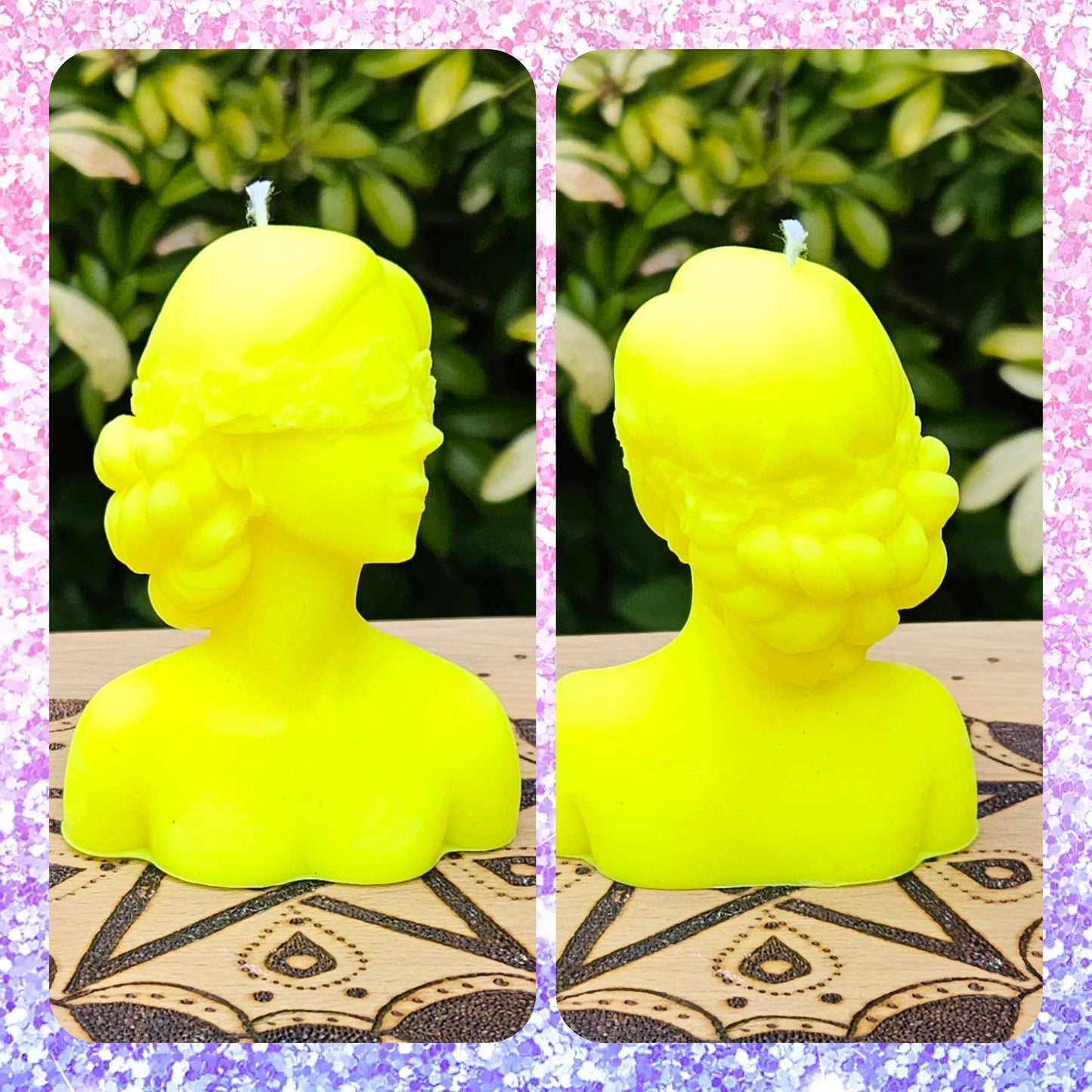 Blindfolded Femme Head - UNscented Shaped Candle x 1 - designed for Wax Play, BDSM, kink, UV Reactive or Decoration / Altar Piece ~ £10each Including UK Mainland Postage