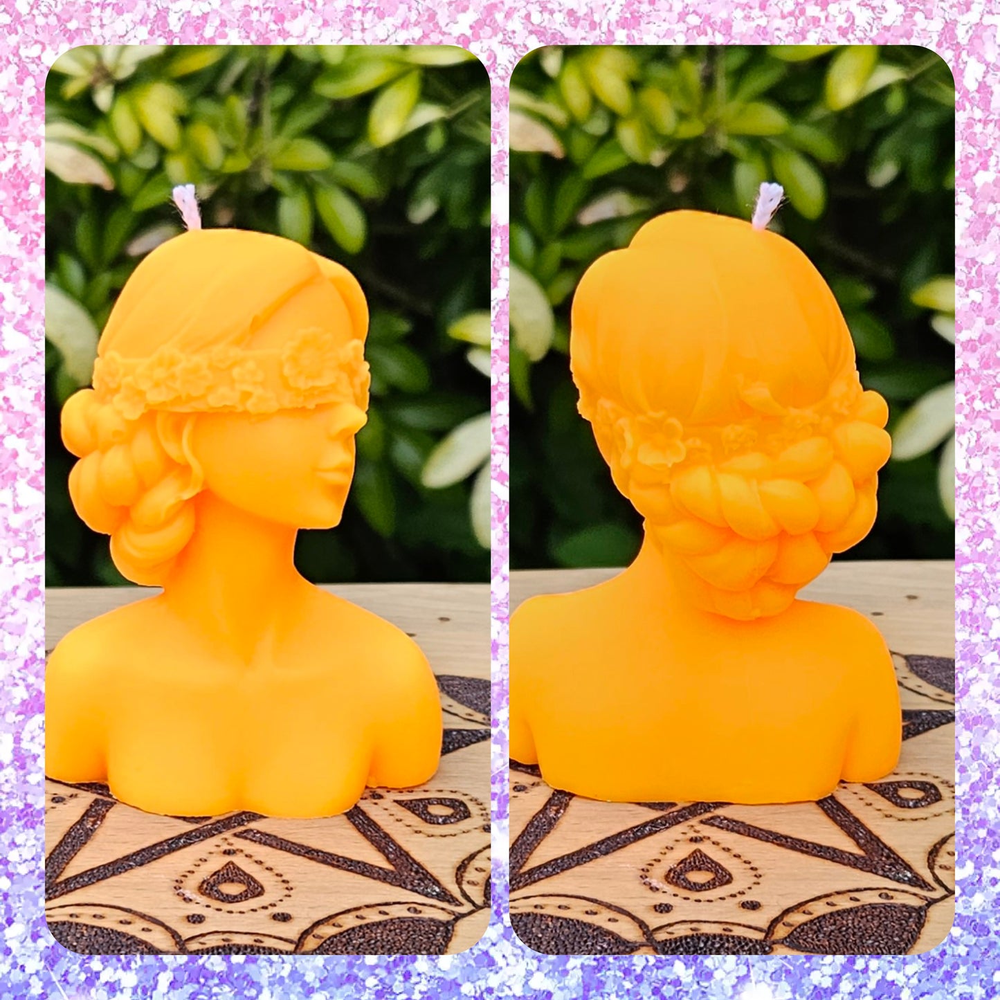 Blindfolded Femme Head - UNscented Shaped Candle x 1 - designed for Wax Play, BDSM, kink, UV Reactive or Decoration / Altar Piece ~ £10each Including UK Mainland Postage