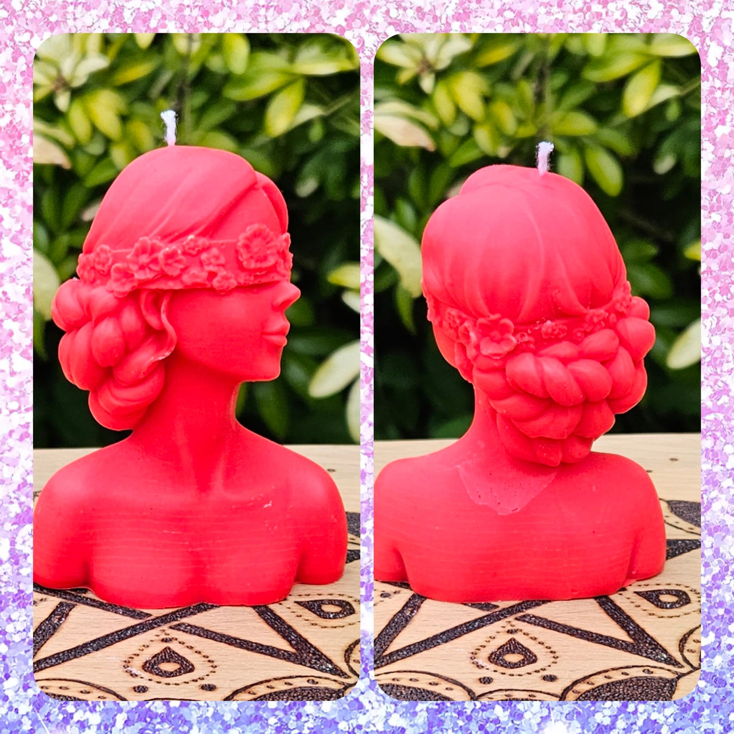 Blindfolded Femme Head - UNscented Shaped Candle x 1 - designed for Wax Play, BDSM, kink, UV Reactive or Decoration / Altar Piece ~ £10each Including UK Mainland Postage