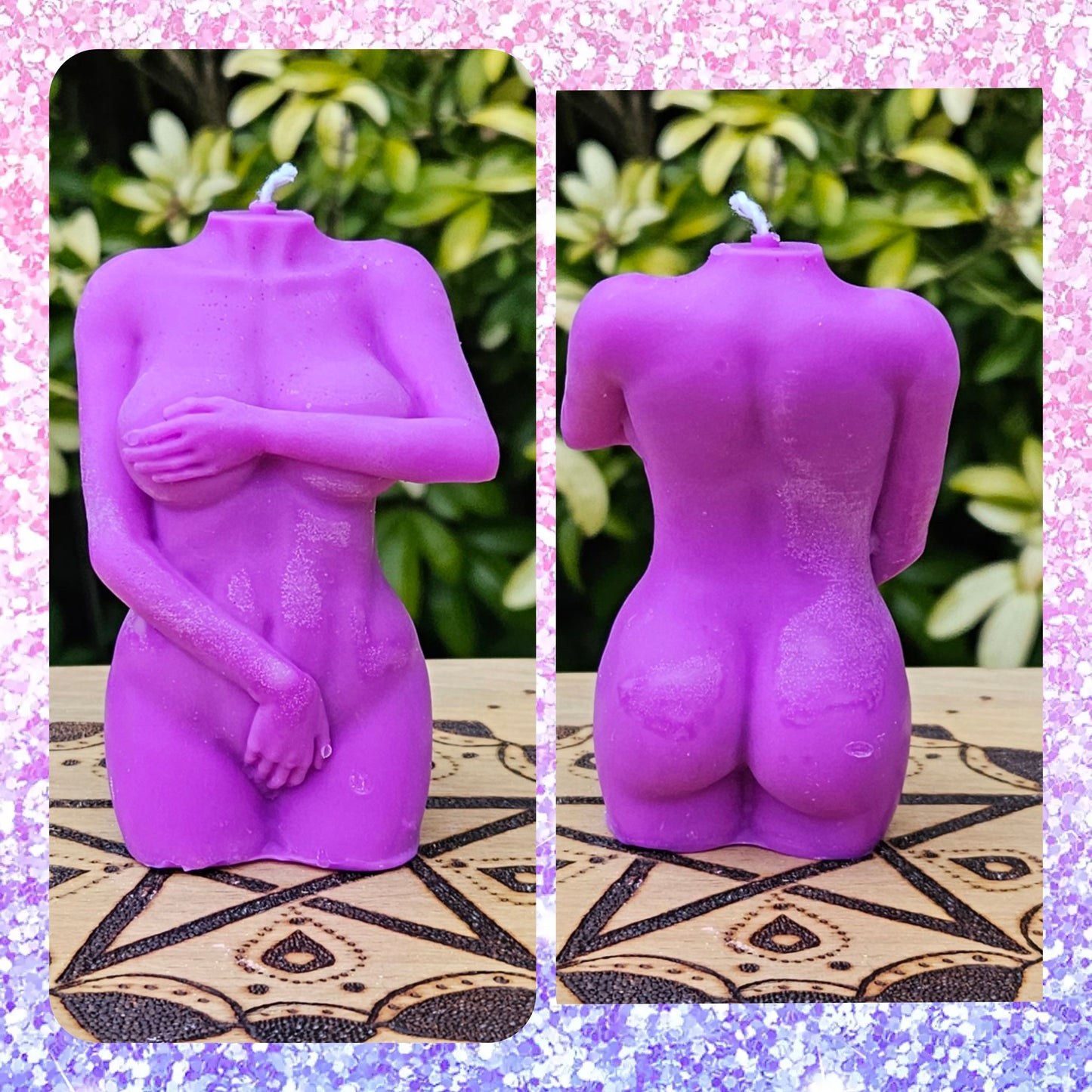 UV reactive Demure Femme Bodied Shaped Candle - £10each Including UK Mainland Postage