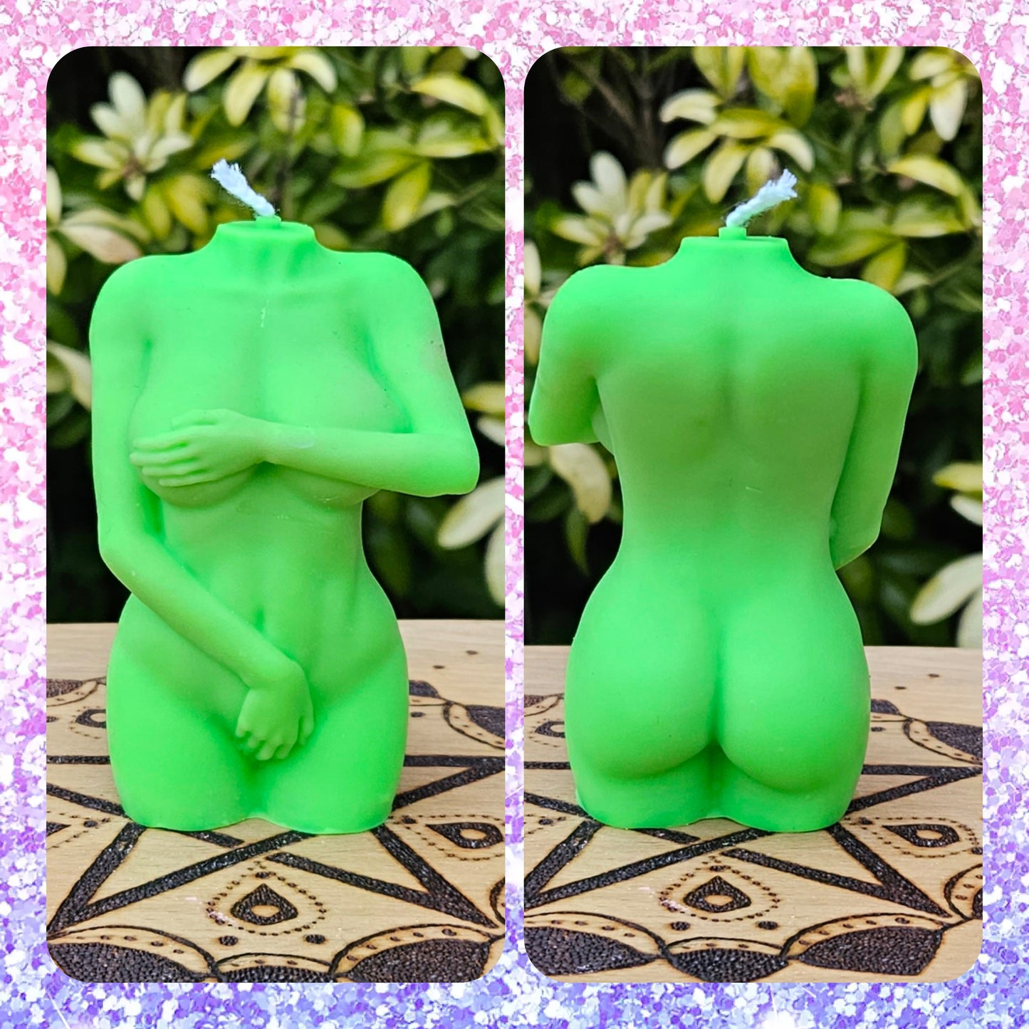UV reactive Demure Femme Bodied Shaped Candle - £10each Including UK Mainland Postage