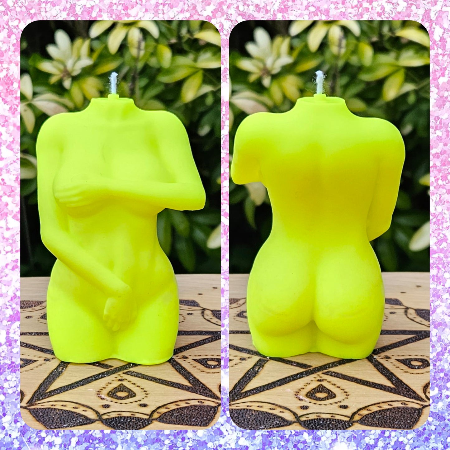 UV reactive Demure Femme Bodied Shaped Candle - £10each Including UK Mainland Postage