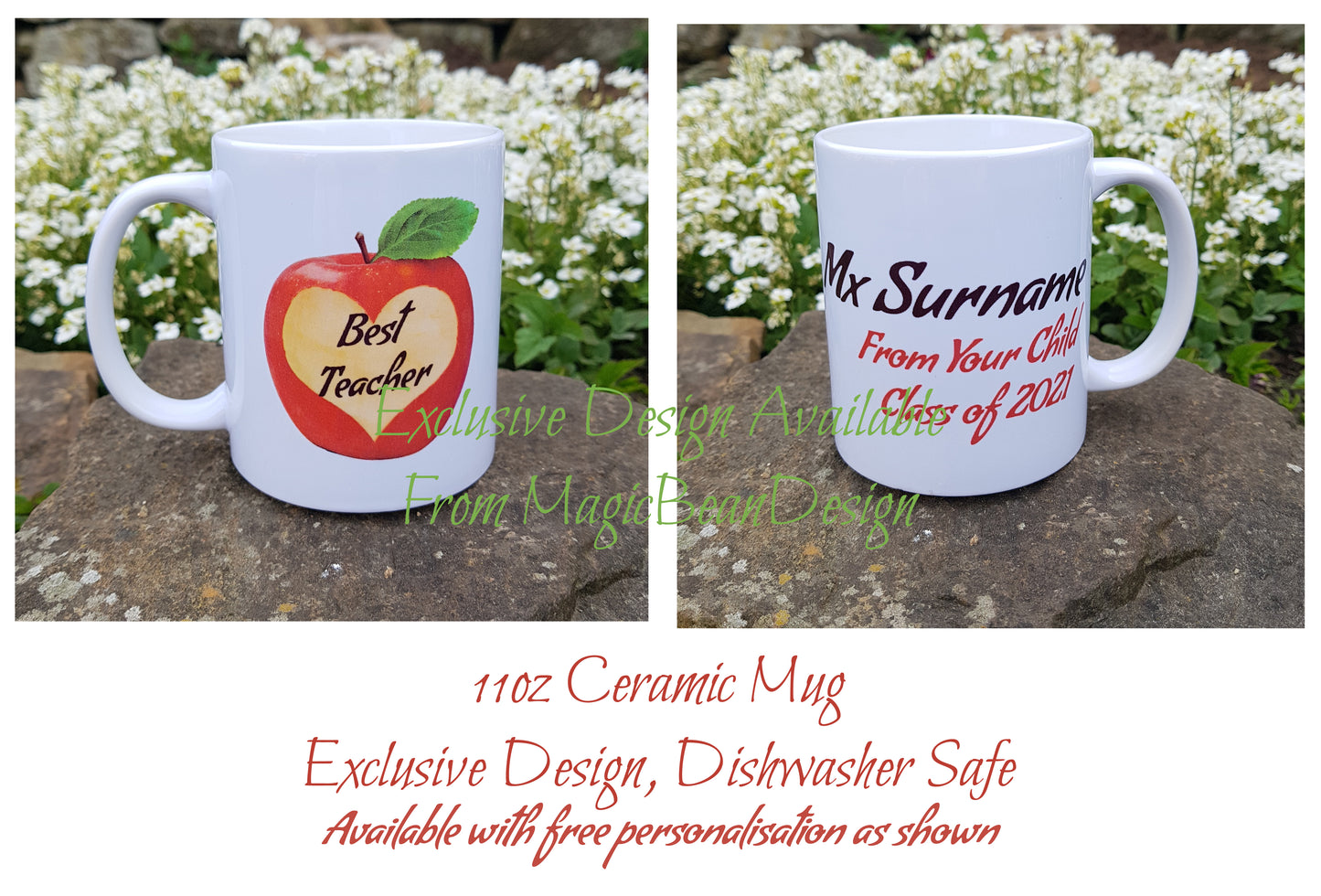 Exclusive Design Ceramic Mug - Best Teacher (Heart Apple)