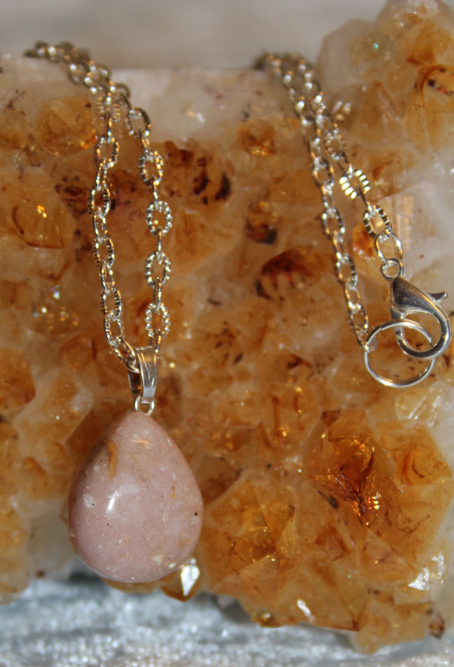 Handmade Pink Opal Necklace