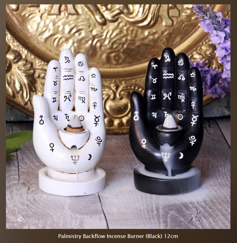 Nemesis Now ~ Palmistry Backflow / Incense Holder ~ White