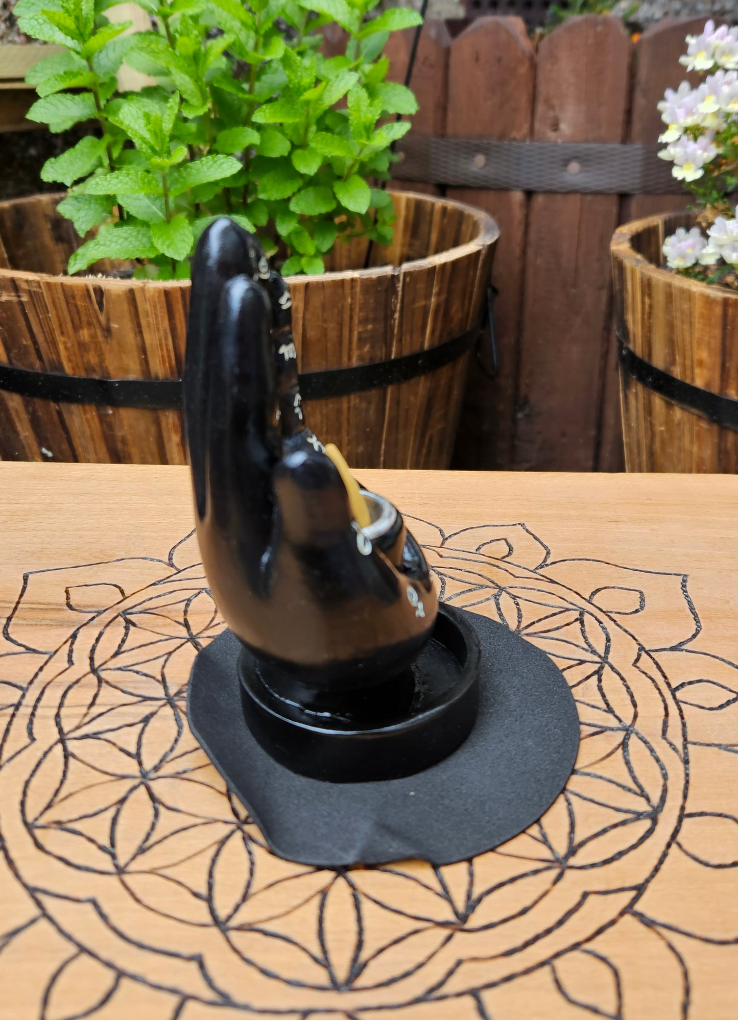 Nemesis Now ~ Palmistry Backflow / Incense Holder ~ Black