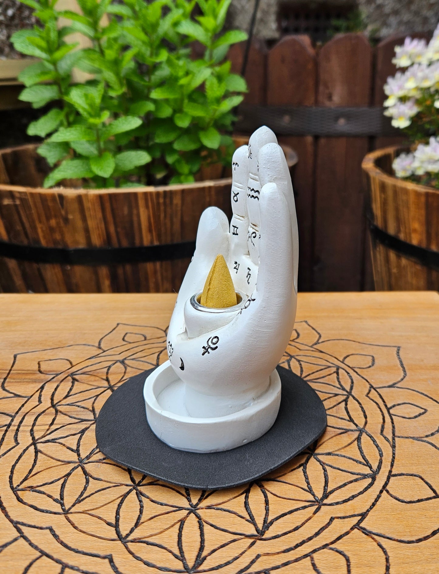 Nemesis Now ~ Palmistry Backflow / Incense Holder ~ White