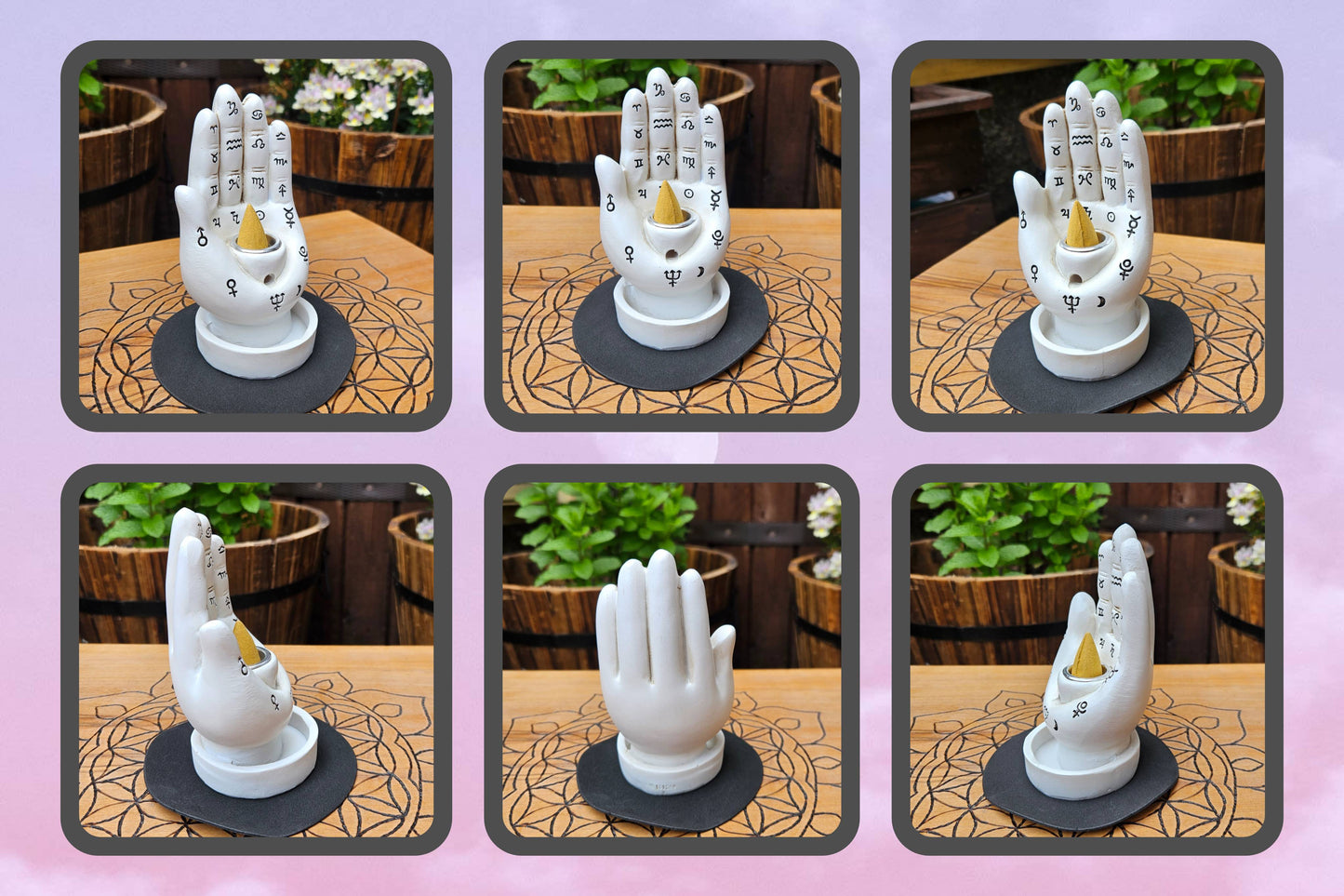 Nemesis Now ~ Palmistry Backflow / Incense Holder ~ White