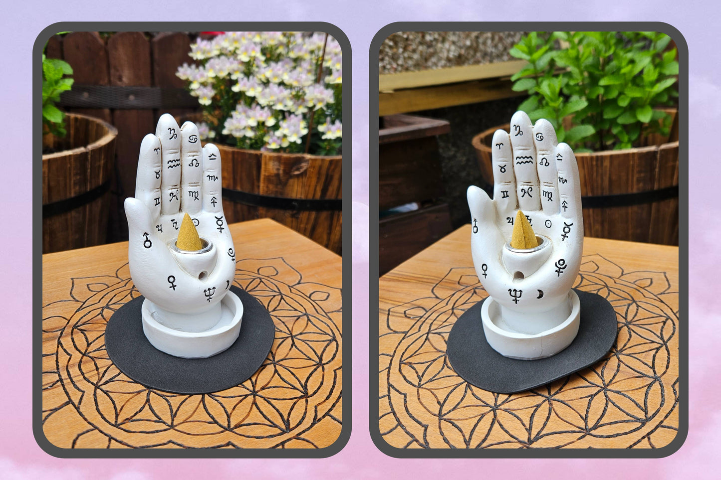 Nemesis Now ~ Palmistry Backflow / Incense Holder ~ White