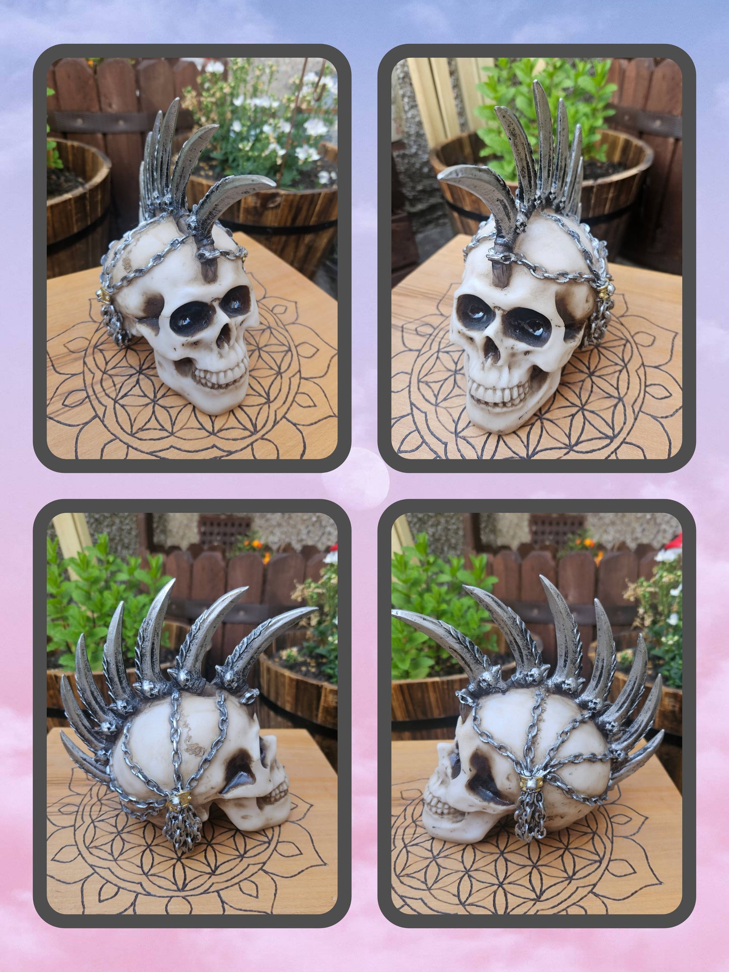 Chain Blade Skull Ornament - Nemesis Now - Ex Display