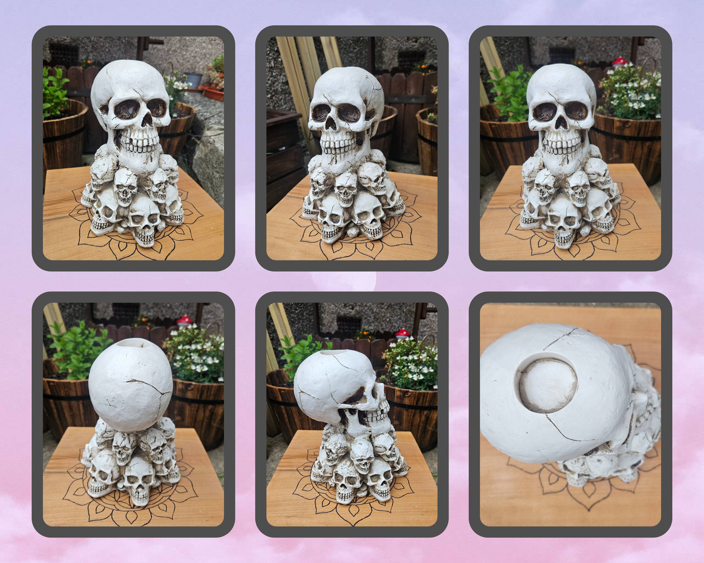 Skull Stack Tealight Holder - EX Display (No Box)
