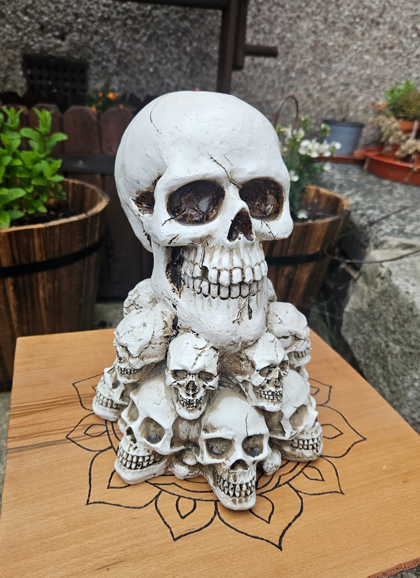 Skull Stack Tealight Holder - EX Display (No Box)