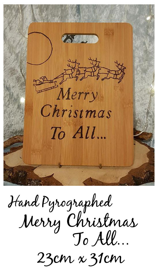 Advent / Christmas Chalkboard ~ Hand Pyrographed