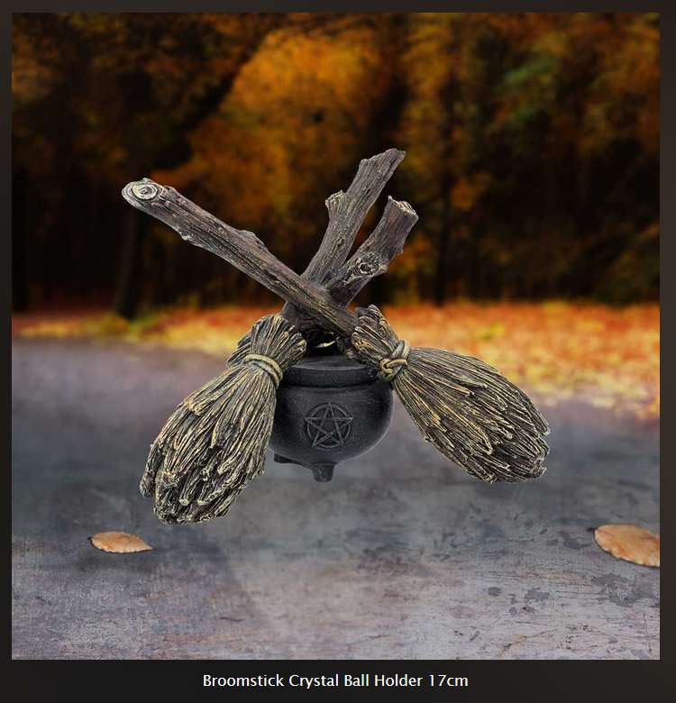 Nemesis Now ~ Three Broomsticks Crystal Ball Holder