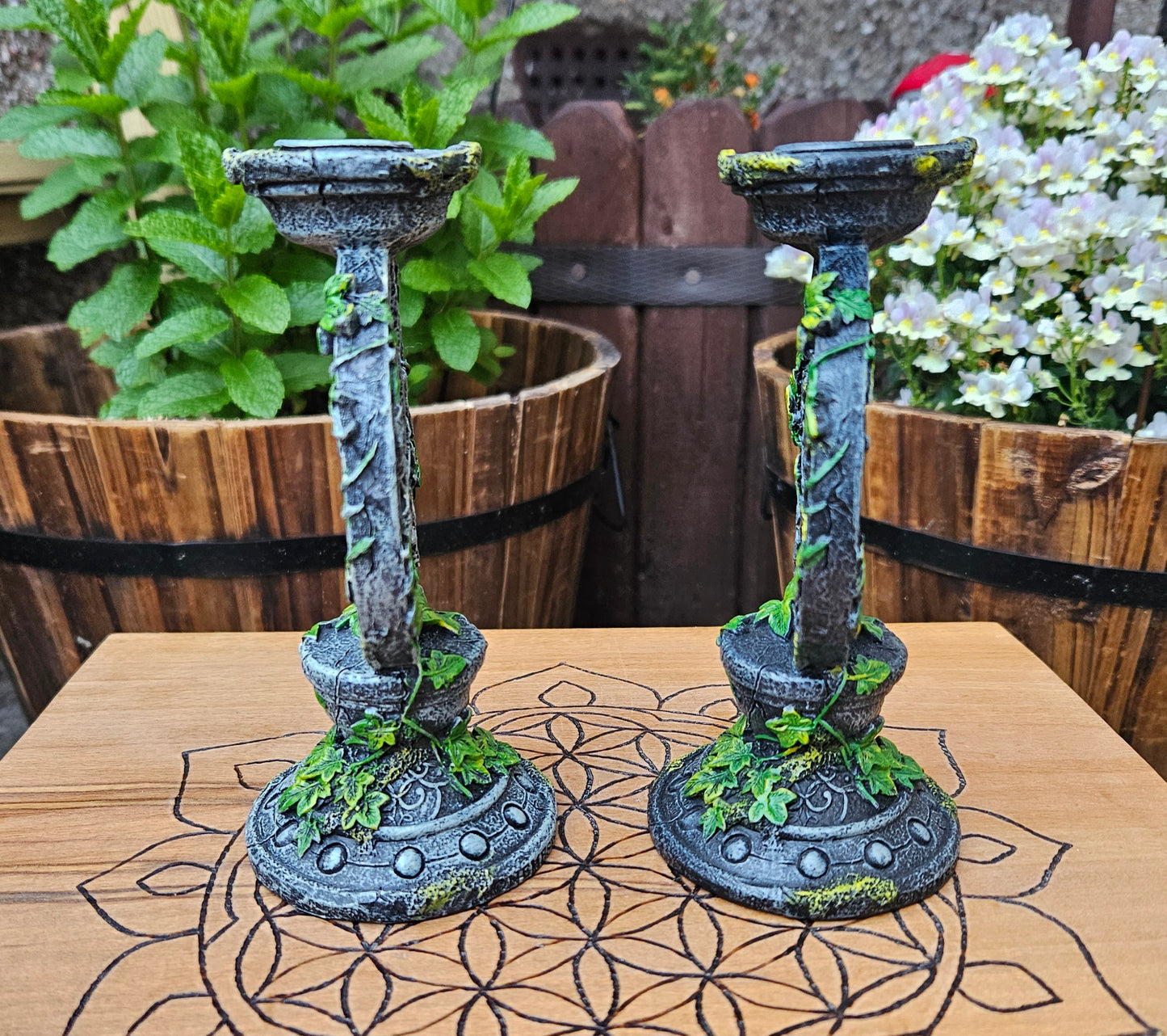 Nemesis Now ~ Aged Pentagram Candlesticks (Pair)