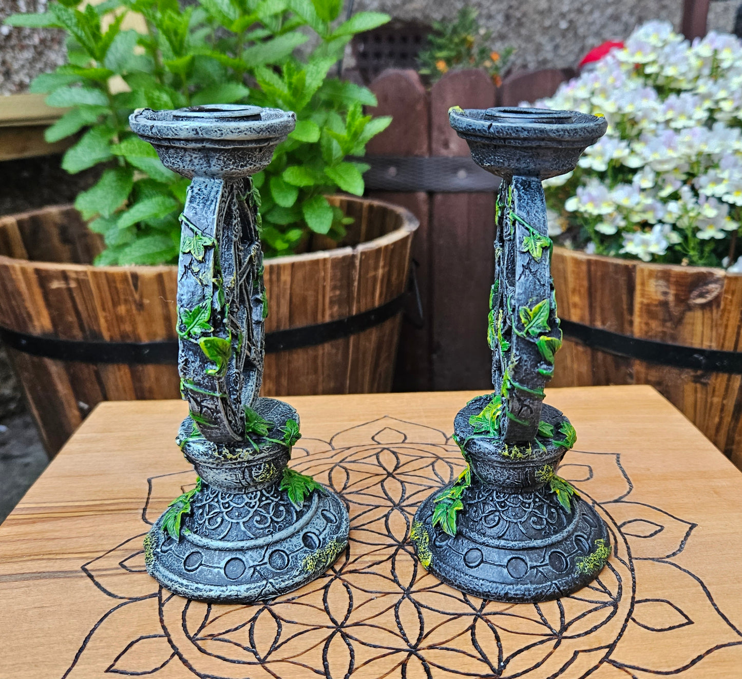Nemesis Now ~ Aged Pentagram Candlesticks (Pair)