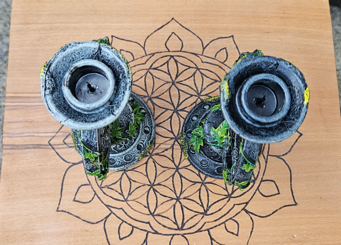 Nemesis Now ~ Aged Pentagram Candlesticks (Pair)