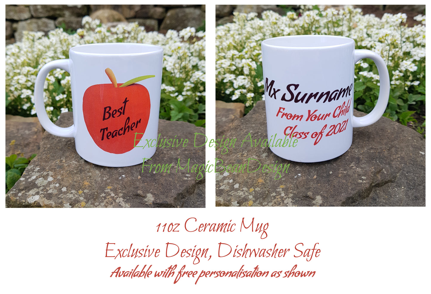 Exclusive Design Ceramic Mug - Best Teacher (Plasticine Apple)