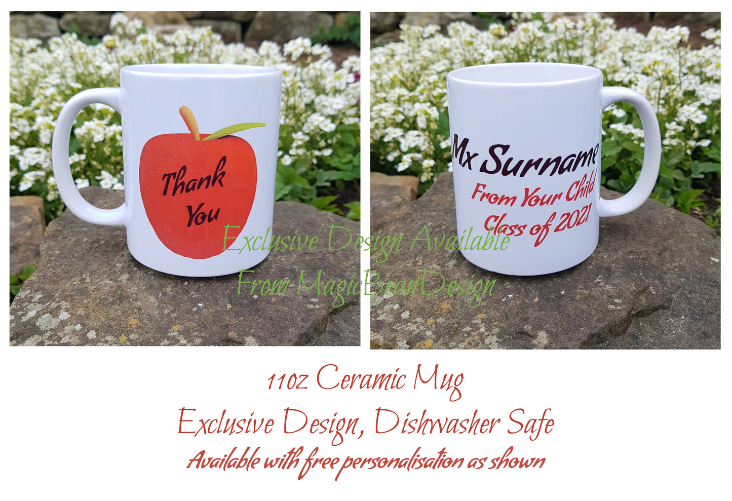 Exclusive Design Ceramic Mug - Thank You Teacher (Plasticine Apple)