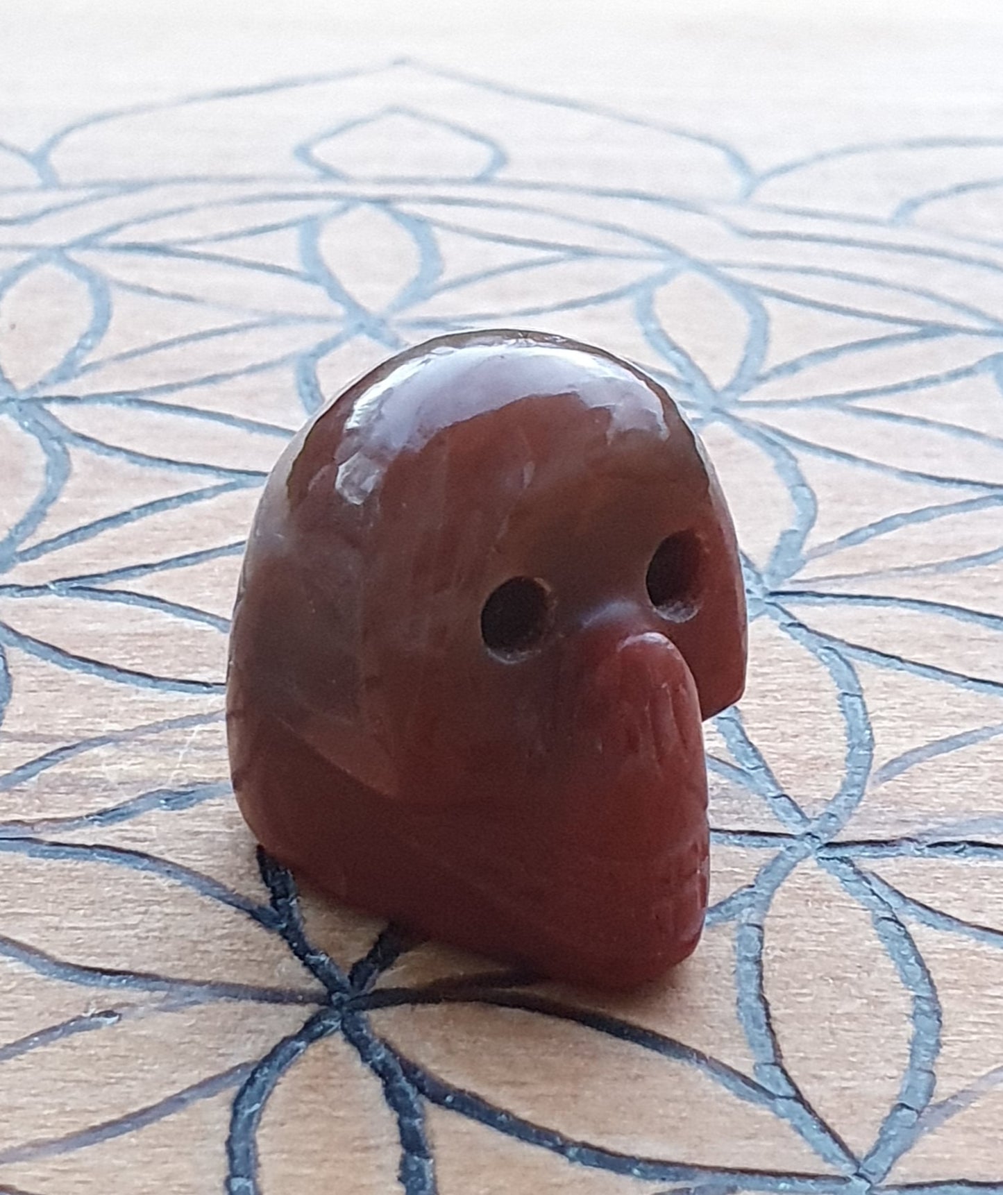 Carved Red Jasper Skully