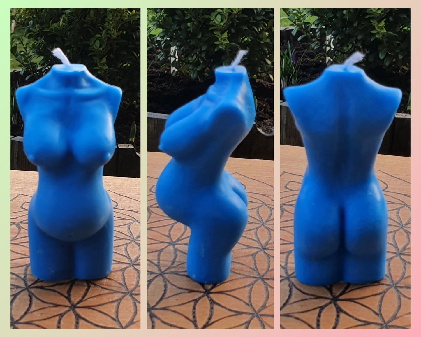 Novelty Shaped Candles - Pregnant Body / Mother Goddess (UV Reactive / UNscented)