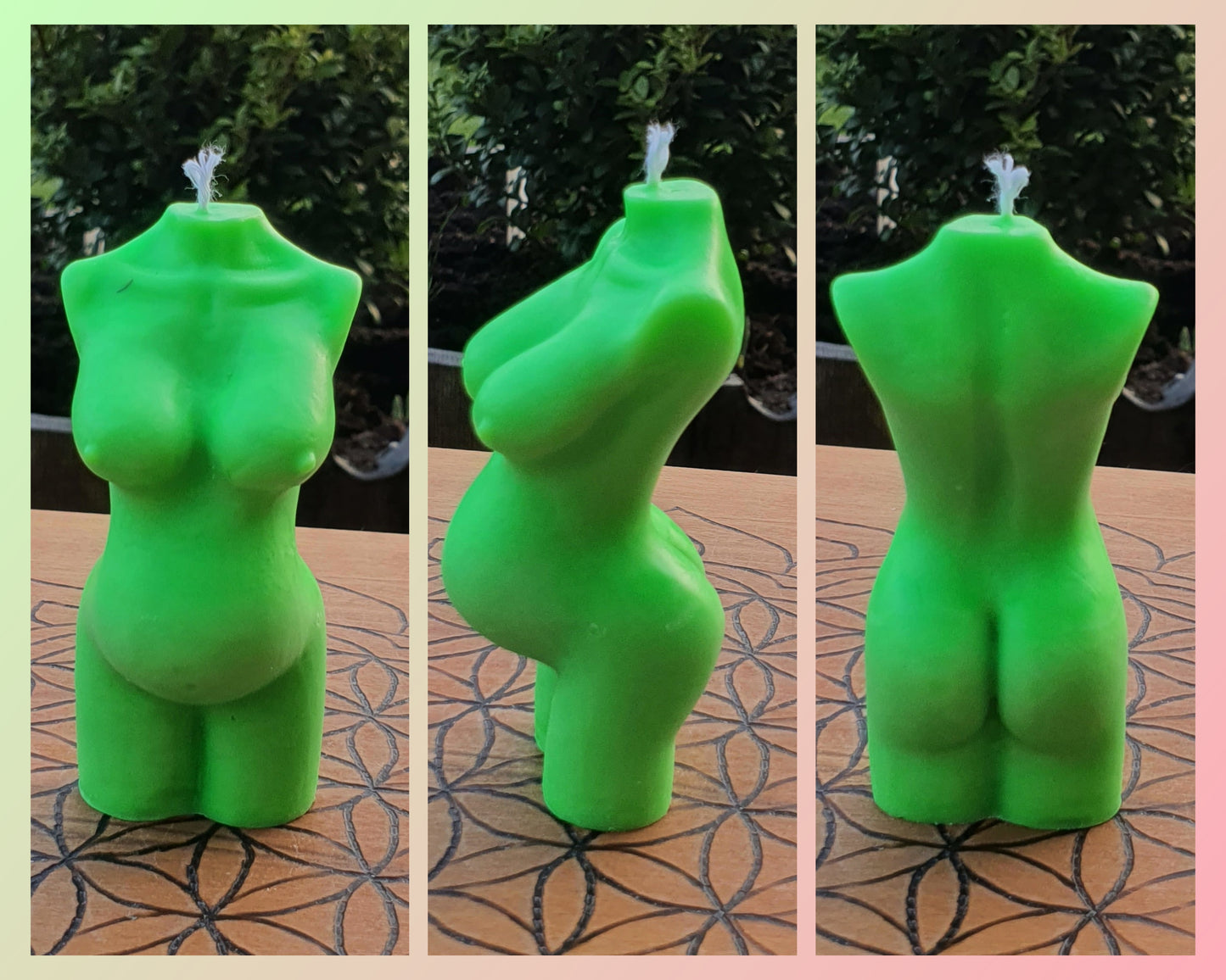 Novelty Shaped Candles - Pregnant Body / Mother Goddess (UV Reactive / UNscented)