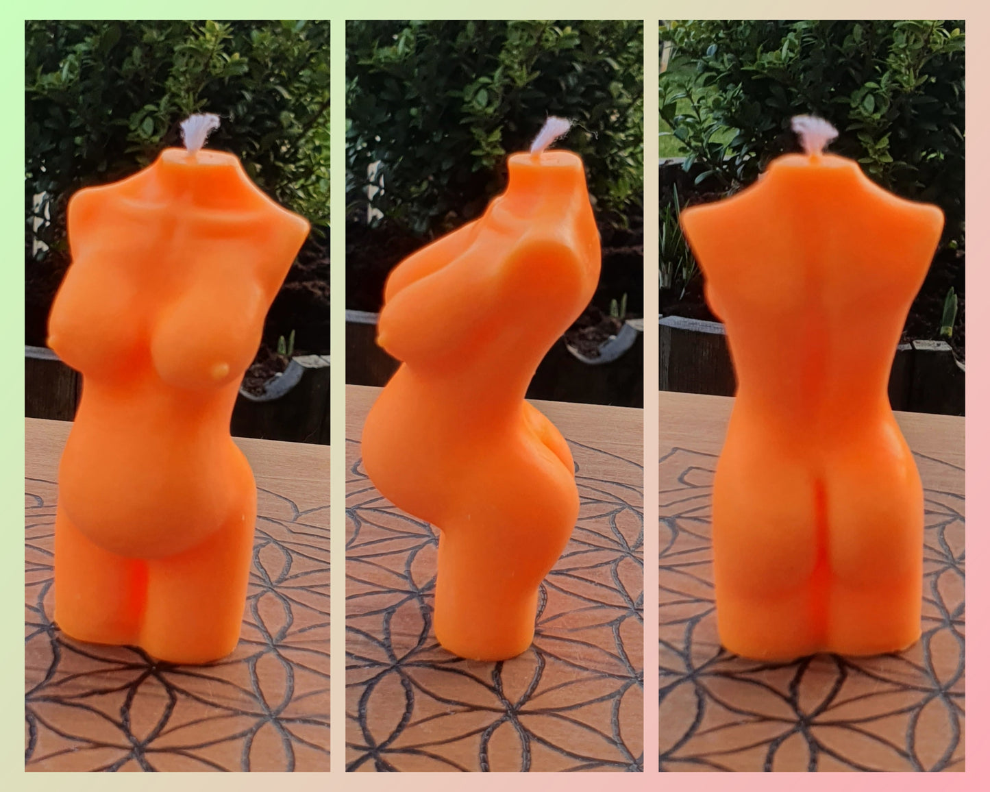 Novelty Shaped Candles - Pregnant Body / Mother Goddess (UV Reactive / UNscented)