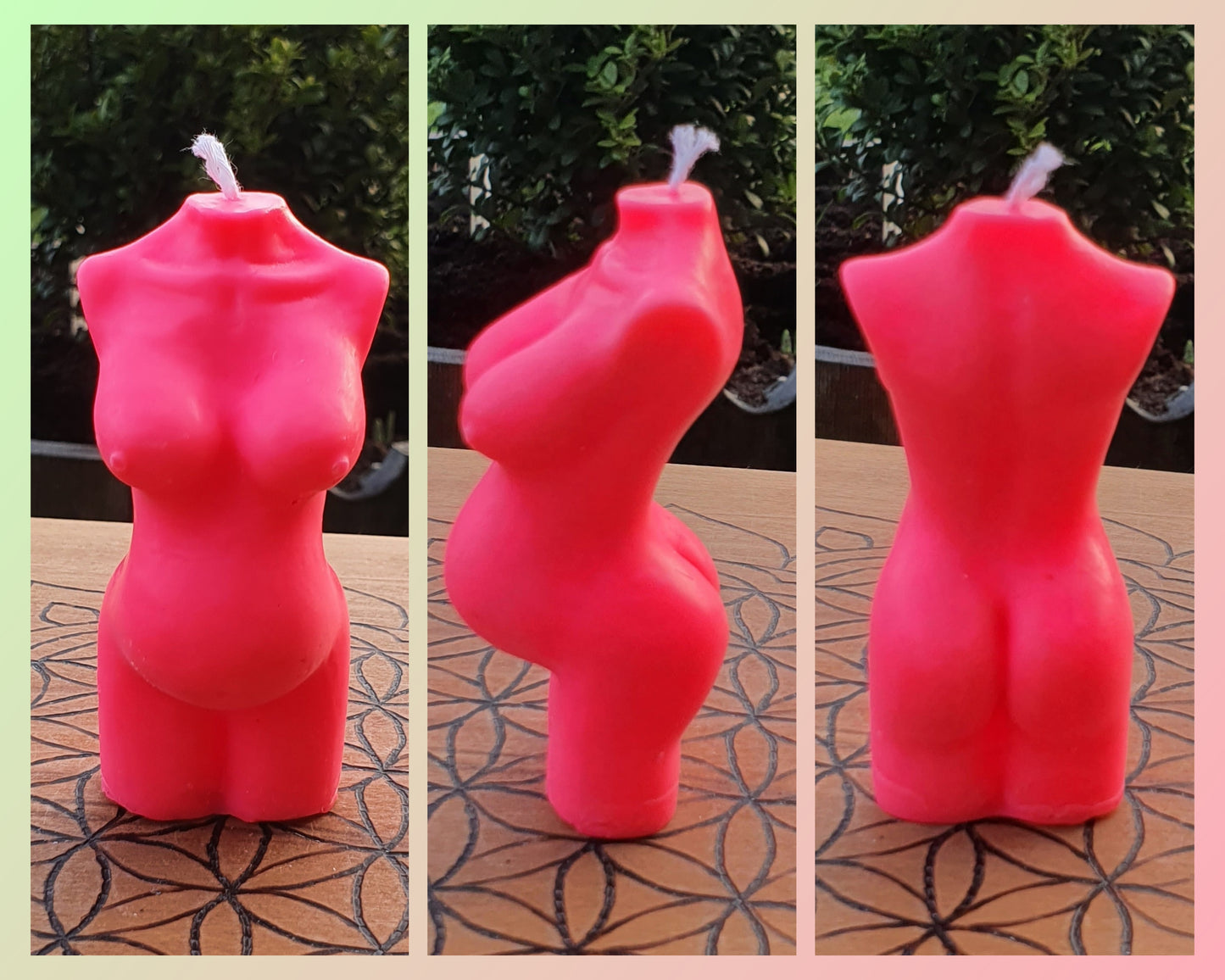 Novelty Shaped Candles - Pregnant Body / Mother Goddess (UV Reactive / UNscented)