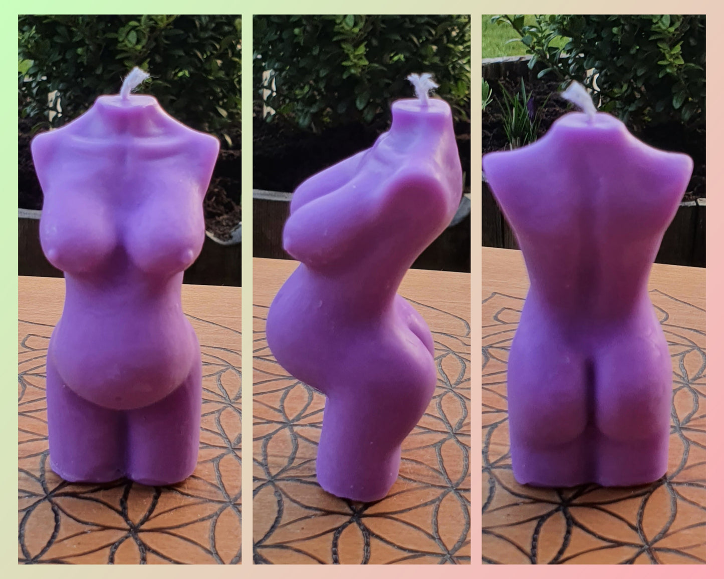 Novelty Shaped Candles - Pregnant Body / Mother Goddess (UV Reactive / UNscented)