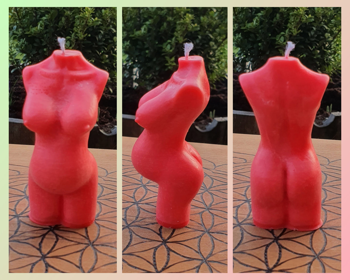 Novelty Shaped Candles - Pregnant Body / Mother Goddess (UV Reactive / UNscented)