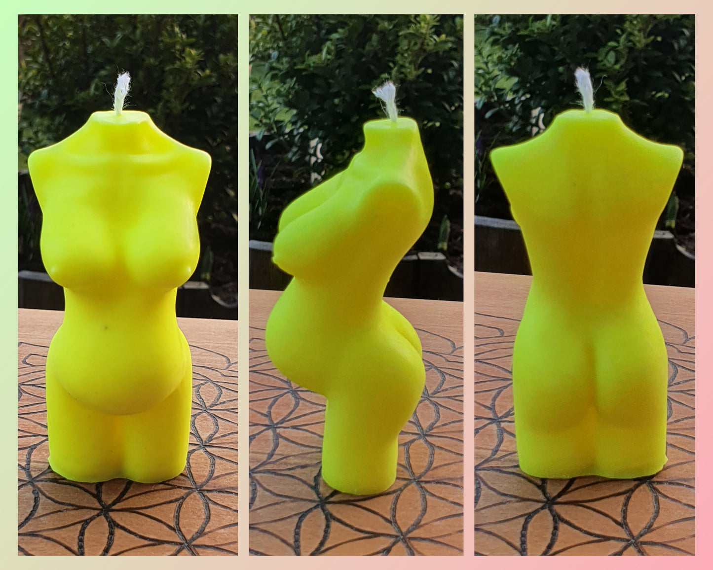 Novelty Shaped Candles - Pregnant Body / Mother Goddess (UV Reactive / UNscented)