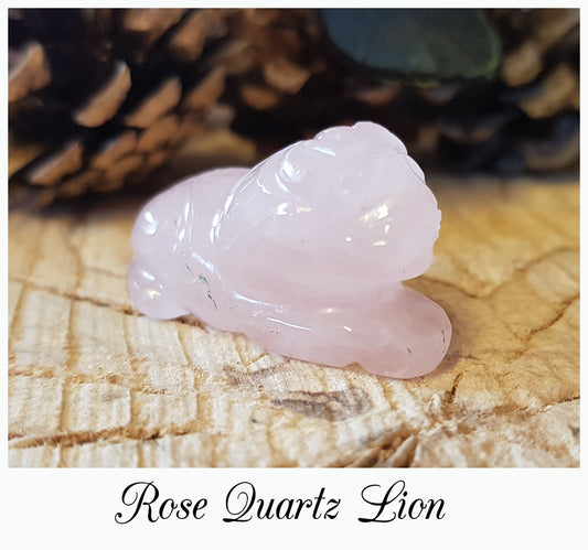 Rose Quartz Lion Carve