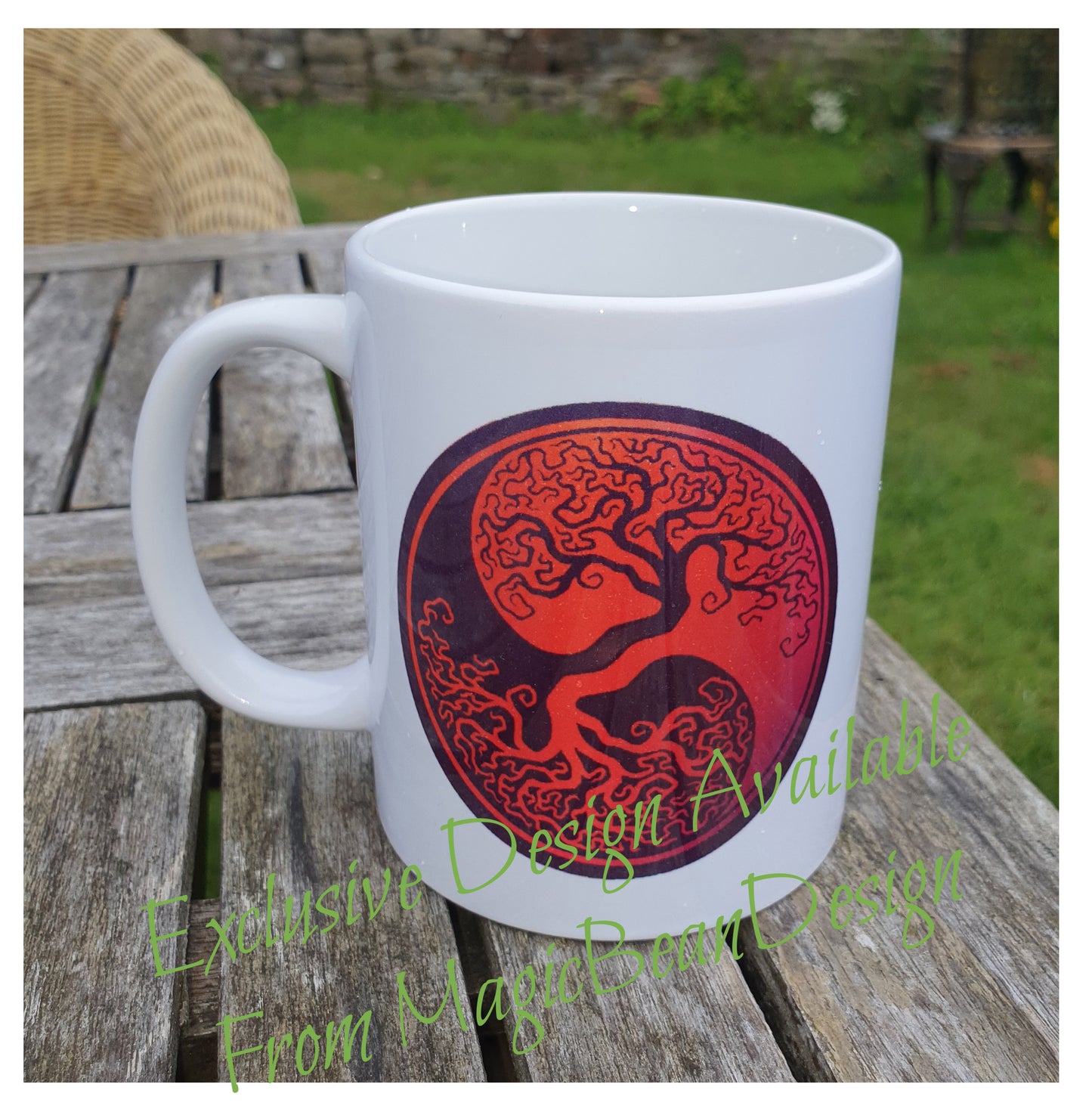 Yin Yan Tree (Red Background) - Exclusive Design Ceramic Mug