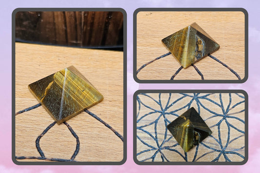 #Car25001 - Tigers Eye Carved Pyramid