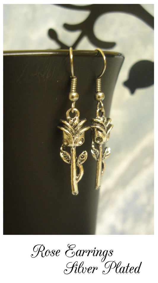 Rose Charm Drop Earrings