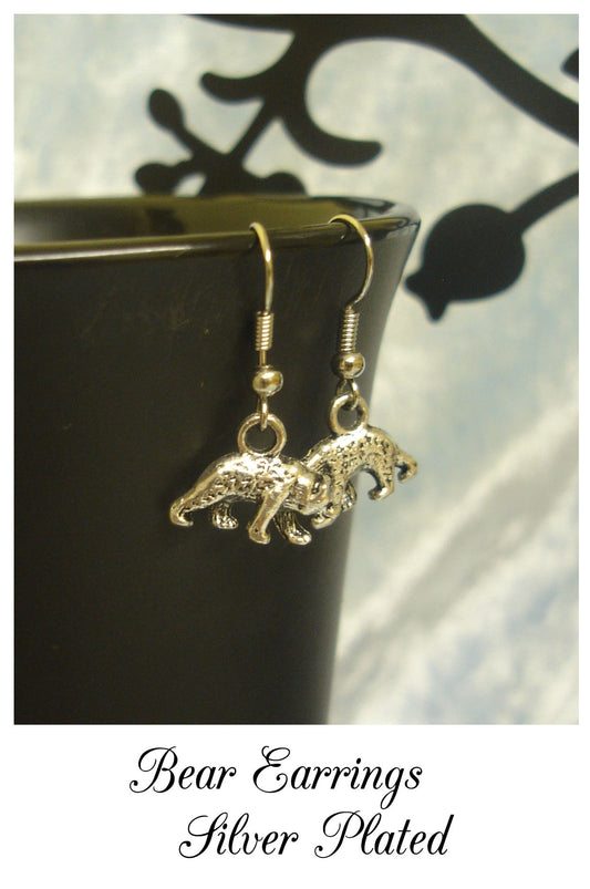 Bear Charm Drop Earrings