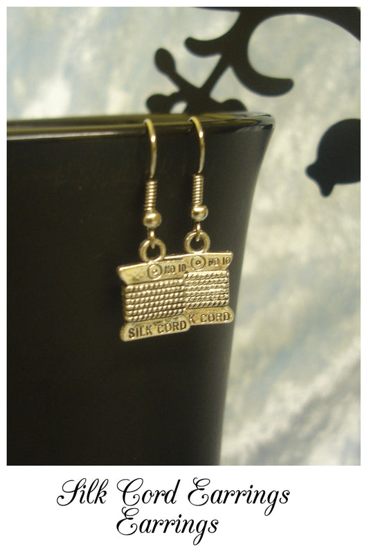 Silk Cord Charm Drop Earrings
