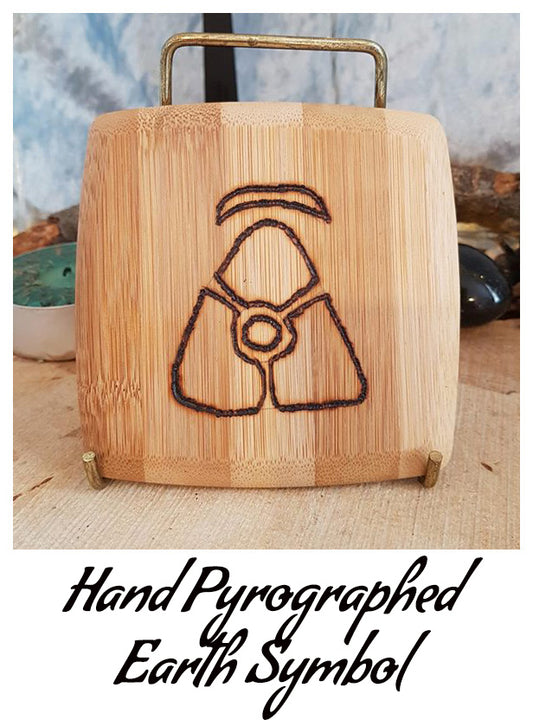 Earth Symbol Altar Tile - Hand Pyrographed