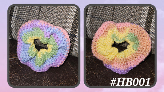 Handmade Scrunchie - Sparkly Pastel Rainbow
