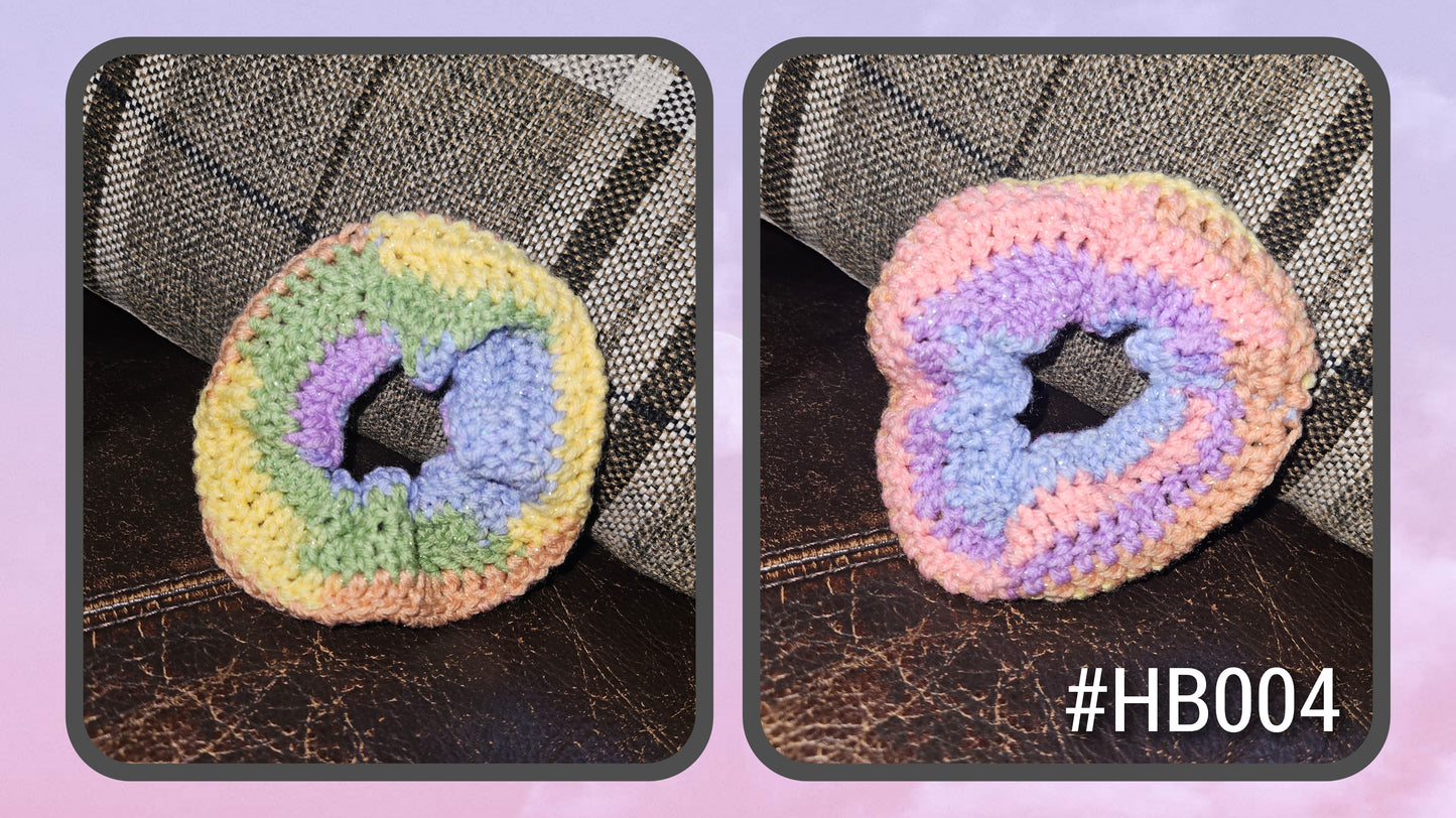 Handmade Scrunchie - Sparkly Pastel Rainbow