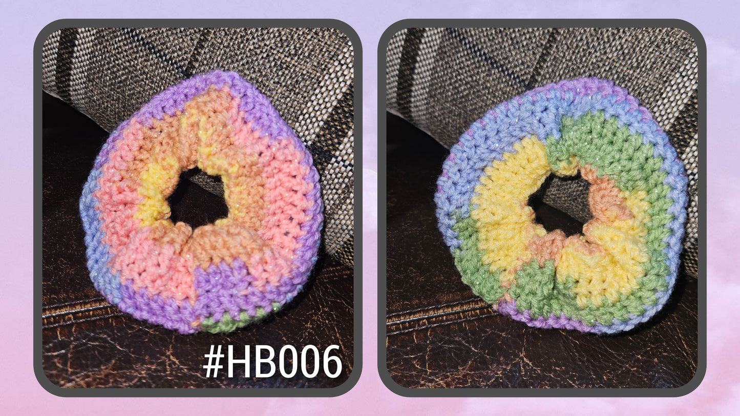 Handmade Scrunchie - Sparkly Pastel Rainbow
