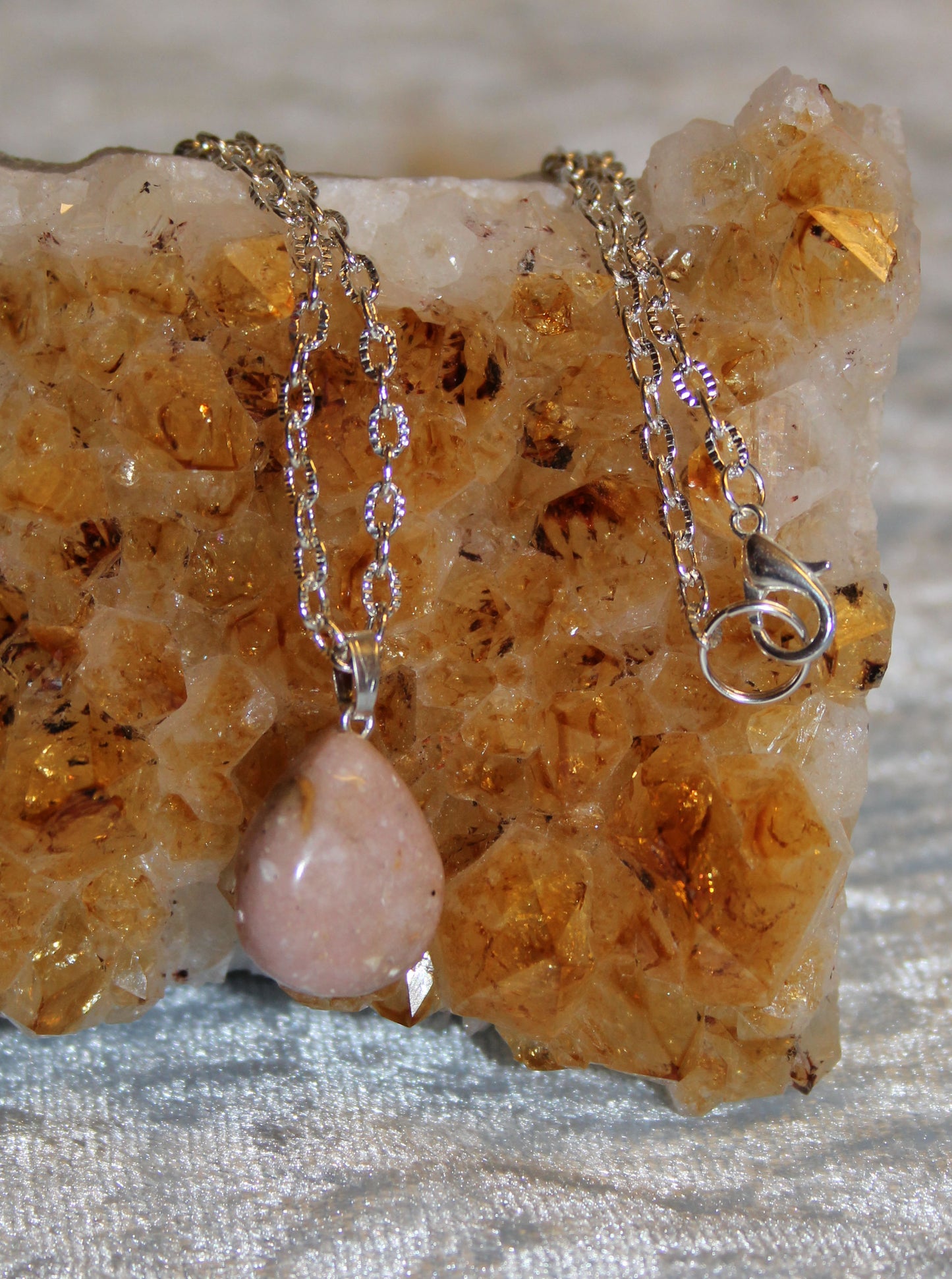 Handmade Pink Opal Necklace
